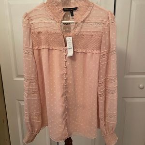 WHBM PINK BUTTON DOWN BLOUSE